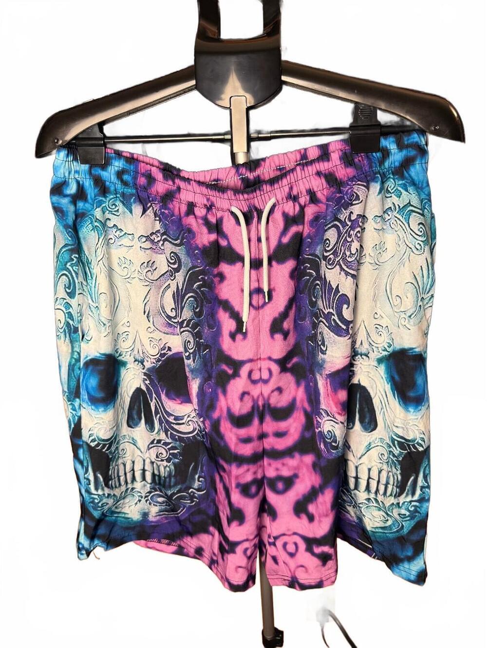 Mens all over Skull Print board Shorts swimming trunks sz XXL 2XL